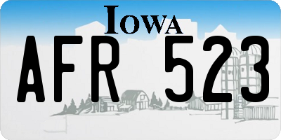 IA license plate AFR523