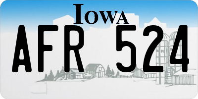 IA license plate AFR524