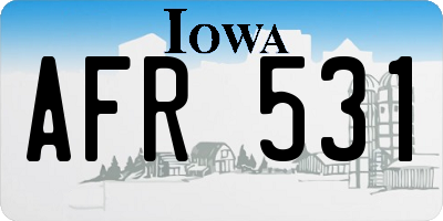 IA license plate AFR531
