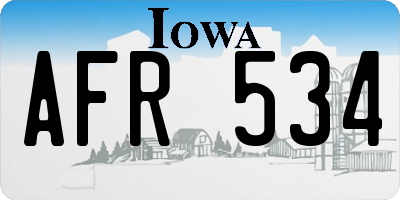 IA license plate AFR534