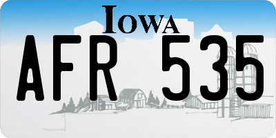 IA license plate AFR535