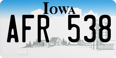 IA license plate AFR538