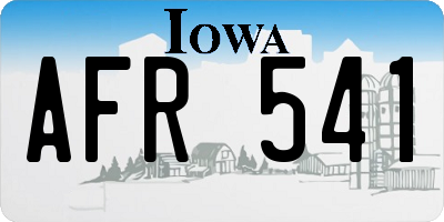 IA license plate AFR541
