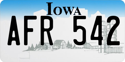 IA license plate AFR542