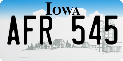 IA license plate AFR545