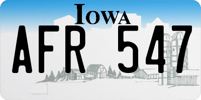 IA license plate AFR547