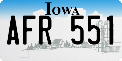 IA license plate AFR551