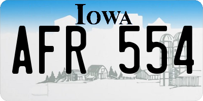 IA license plate AFR554