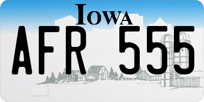 IA license plate AFR555