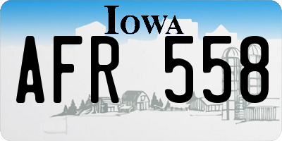 IA license plate AFR558