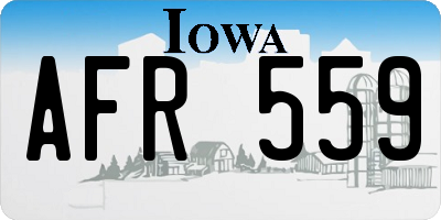 IA license plate AFR559