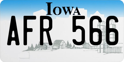 IA license plate AFR566