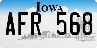 IA license plate AFR568