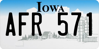 IA license plate AFR571