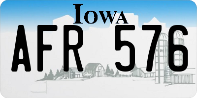 IA license plate AFR576
