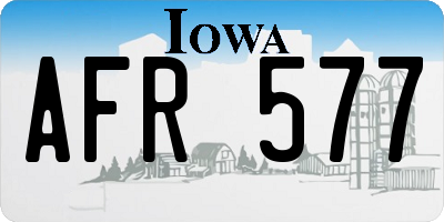 IA license plate AFR577