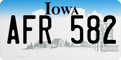 IA license plate AFR582