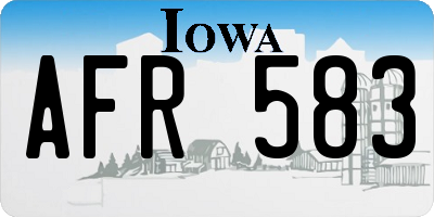 IA license plate AFR583