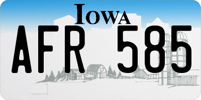 IA license plate AFR585