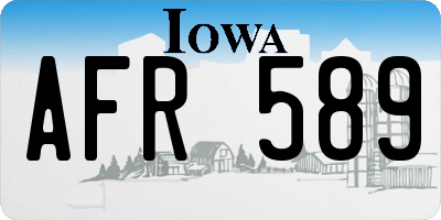 IA license plate AFR589