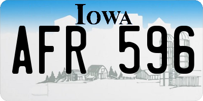 IA license plate AFR596