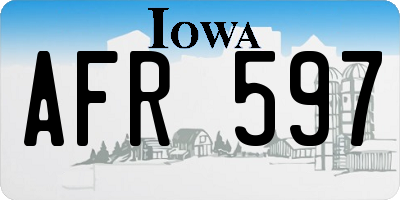 IA license plate AFR597
