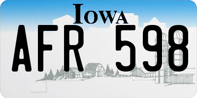 IA license plate AFR598