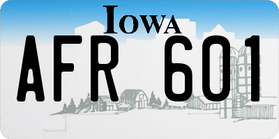 IA license plate AFR601