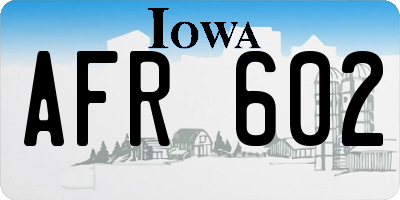 IA license plate AFR602