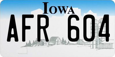 IA license plate AFR604