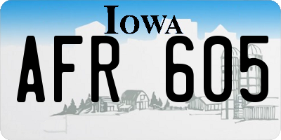 IA license plate AFR605