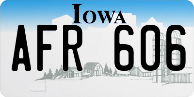 IA license plate AFR606