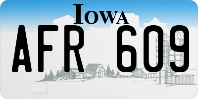 IA license plate AFR609