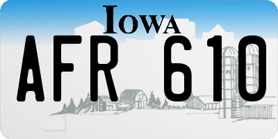 IA license plate AFR610