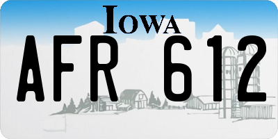 IA license plate AFR612