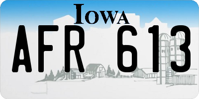 IA license plate AFR613