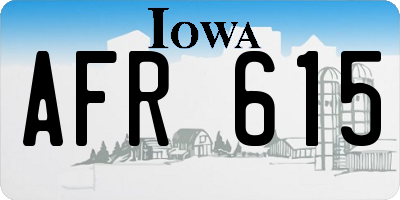 IA license plate AFR615