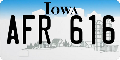 IA license plate AFR616
