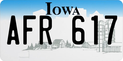 IA license plate AFR617