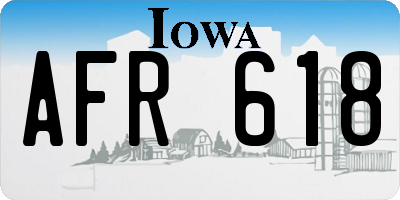 IA license plate AFR618