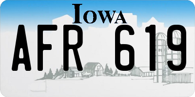 IA license plate AFR619