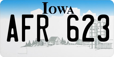 IA license plate AFR623