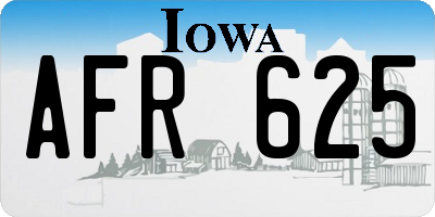 IA license plate AFR625