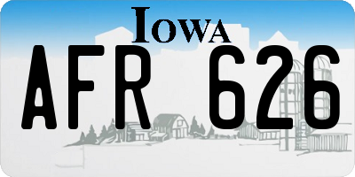 IA license plate AFR626