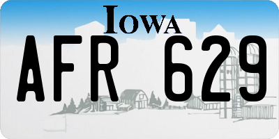 IA license plate AFR629