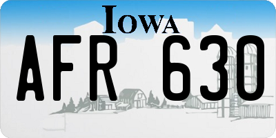 IA license plate AFR630