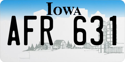 IA license plate AFR631