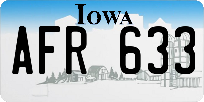 IA license plate AFR633
