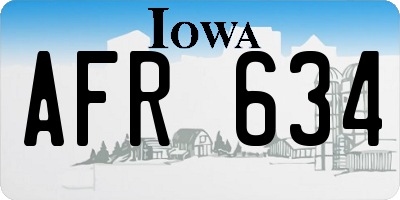 IA license plate AFR634