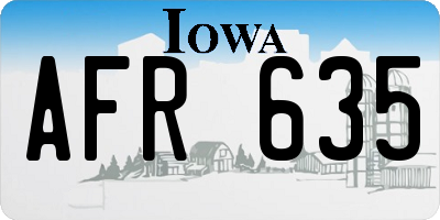 IA license plate AFR635